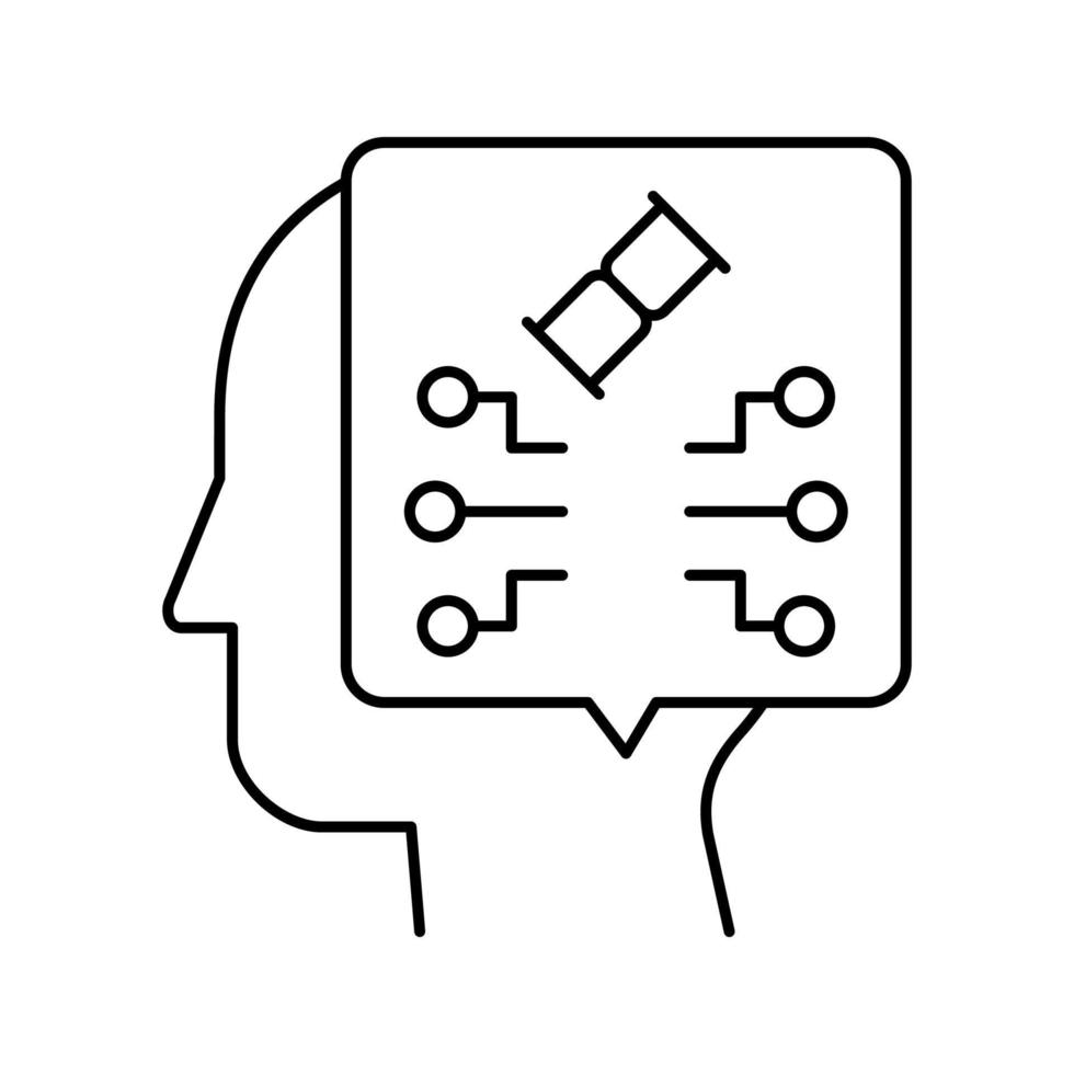 think startup idea line icon vector illustration