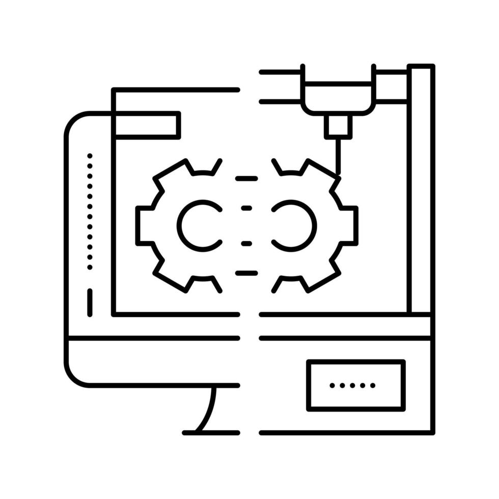 ilustración de vector de icono de línea de creación rápida de prototipos