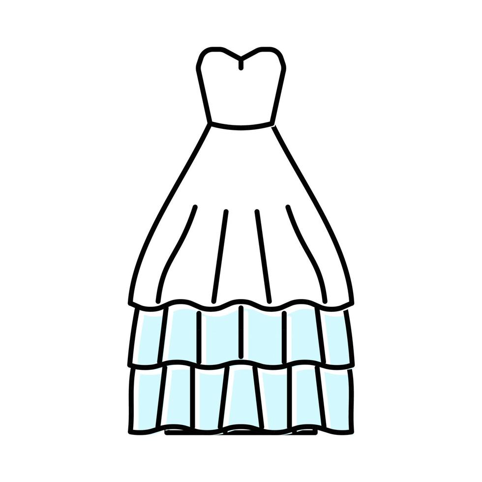 ballgown vestido de novia color icono vector ilustración