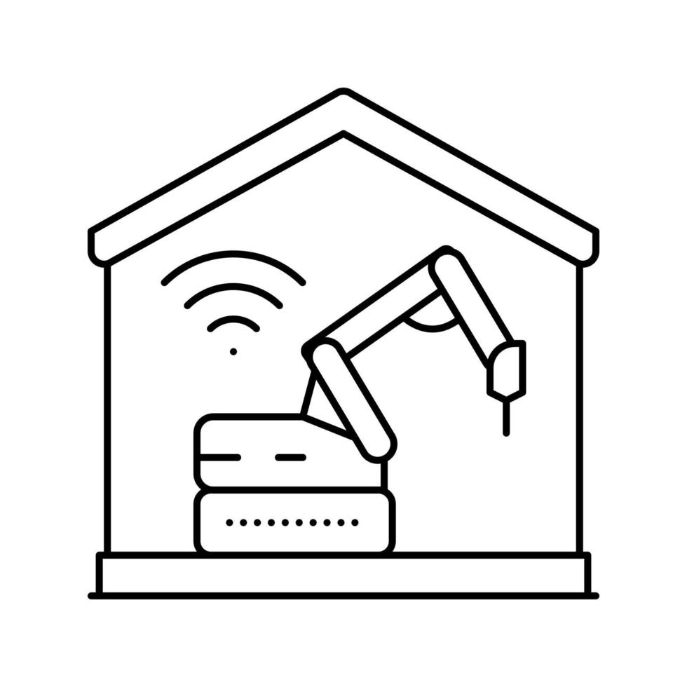 remote demolitions building line icon vector illustration