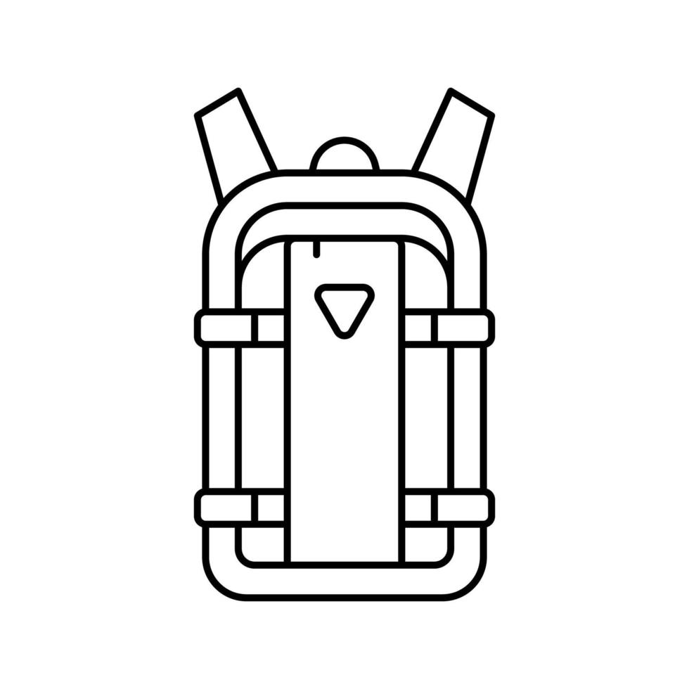 mochila motocicleta accesorio línea icono vector ilustración