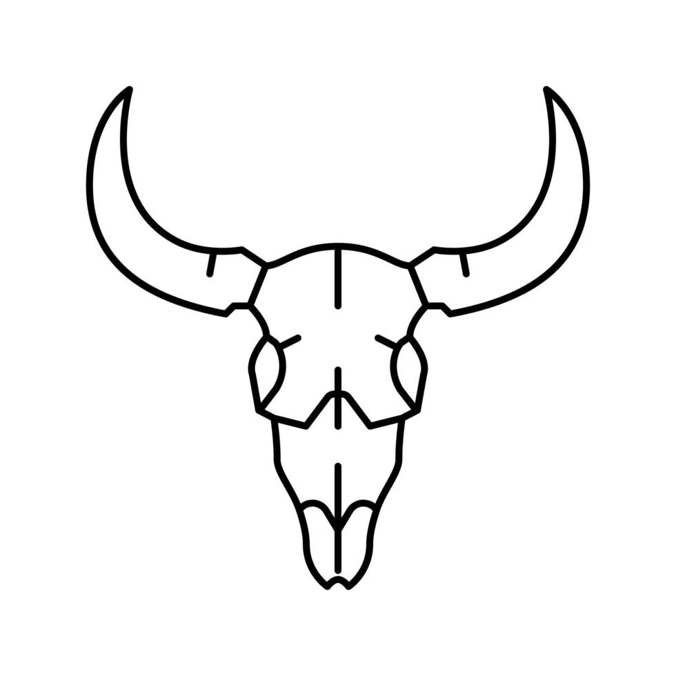 skull bull line icon vector illustration