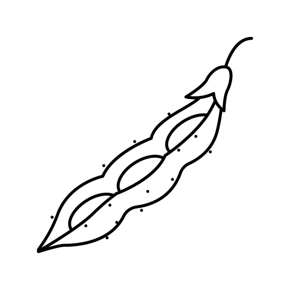 Ilustración de vector de icono de línea verde de vaina de soja
