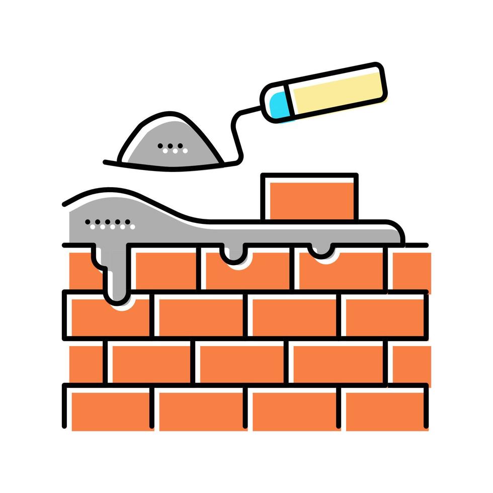 brickwork building color icon vector illustration