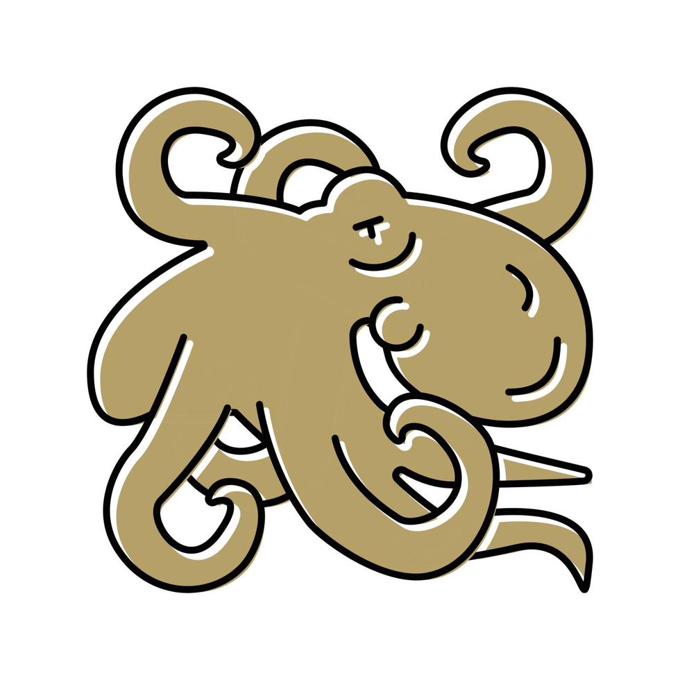 octopus seafood color icon vector illustration