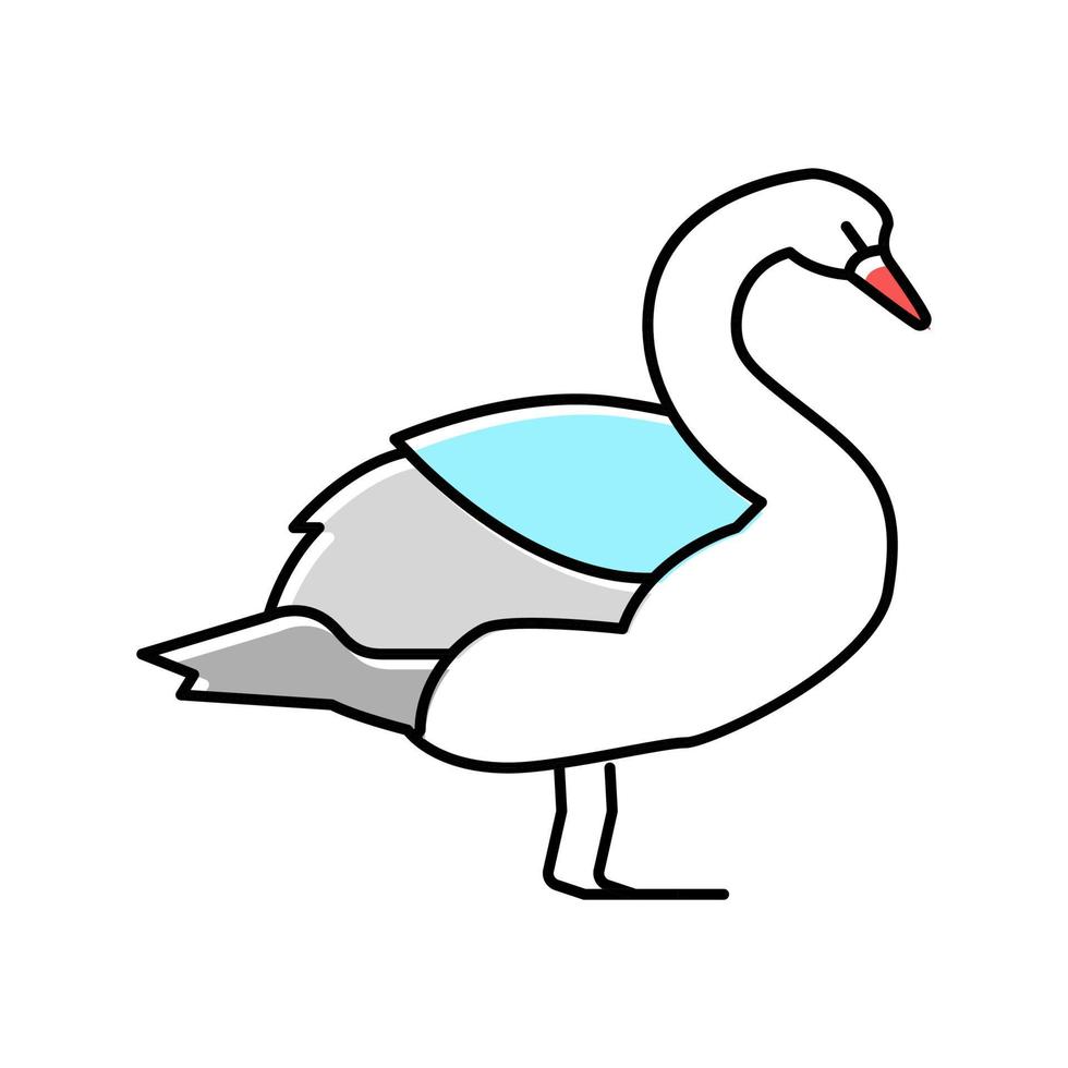 cisne pájaro salvaje color icono vector ilustración