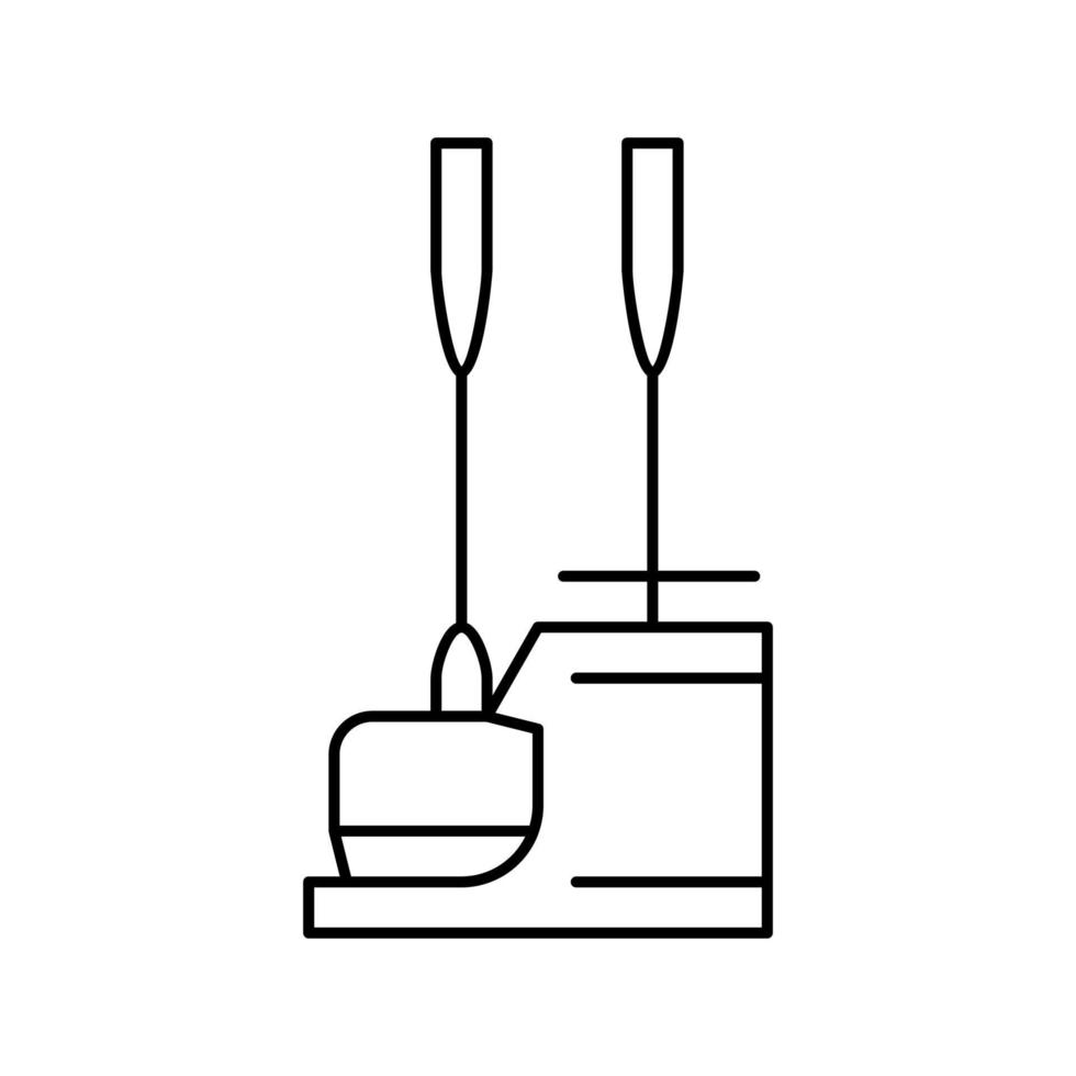 pala y escoba para limpiar la ilustración de vector de icono de línea de polvo