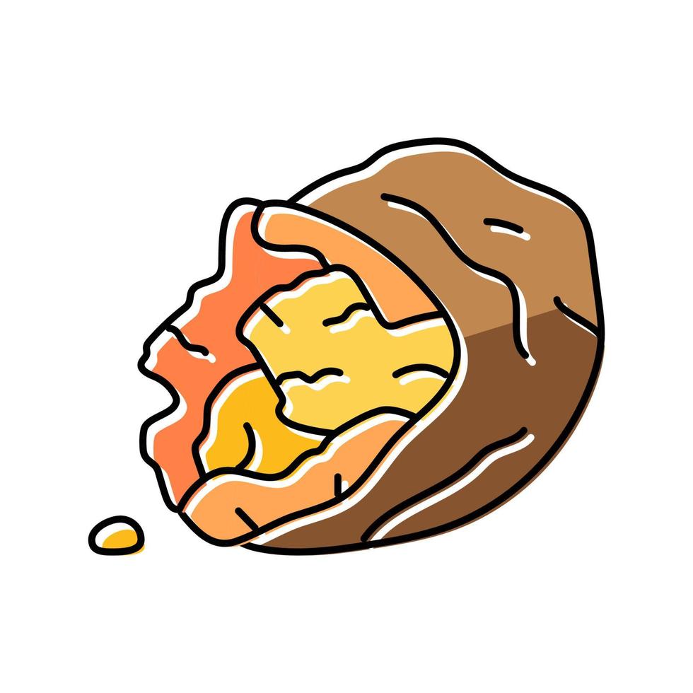 Ilustración de vector de icono de color de camote asado