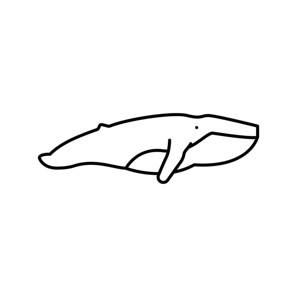 ilustración de vector de icono de línea de océano de ballena