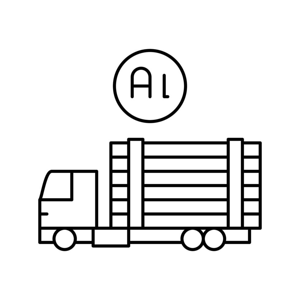 transporte y entrega línea de producción de aluminio icono vector ilustración