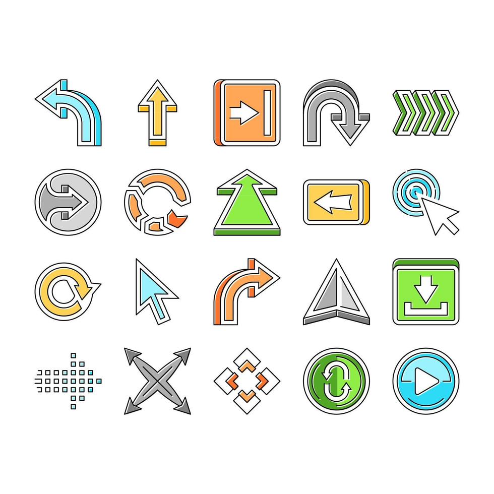 arrow right next sign up icons set vector
