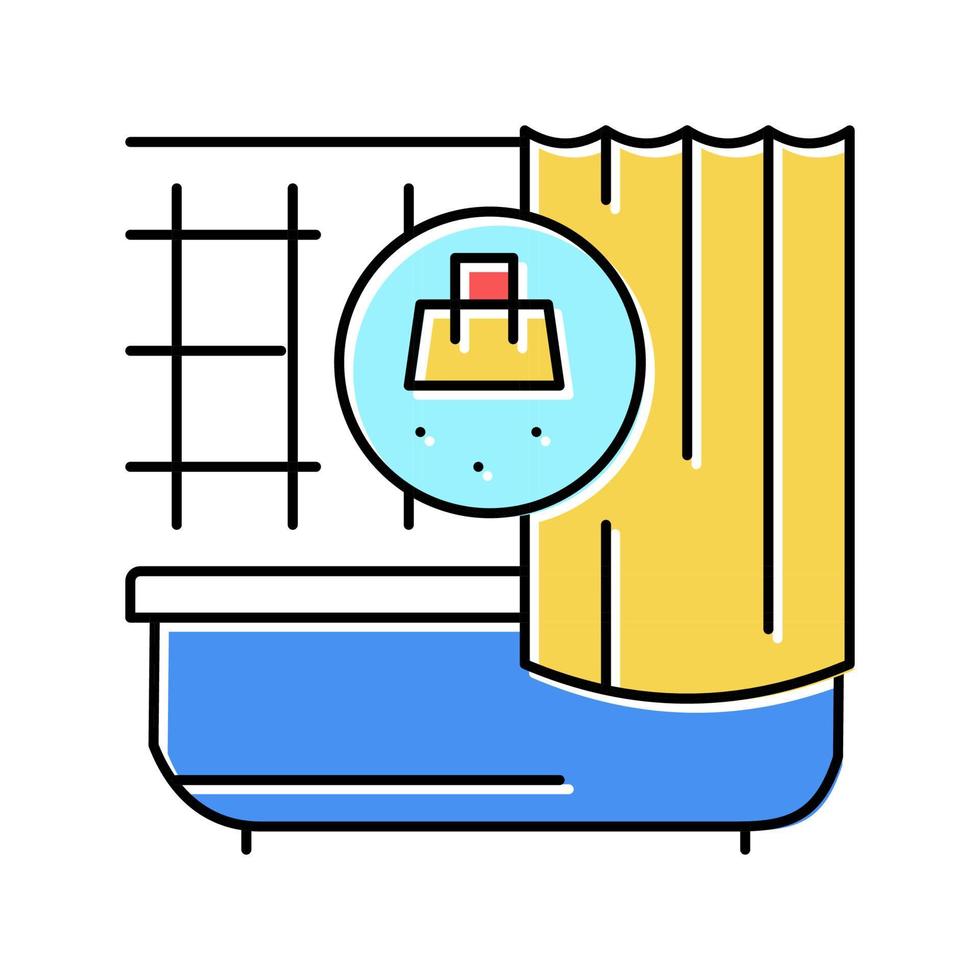 ilustración de vector de icono de color de limpieza de baño