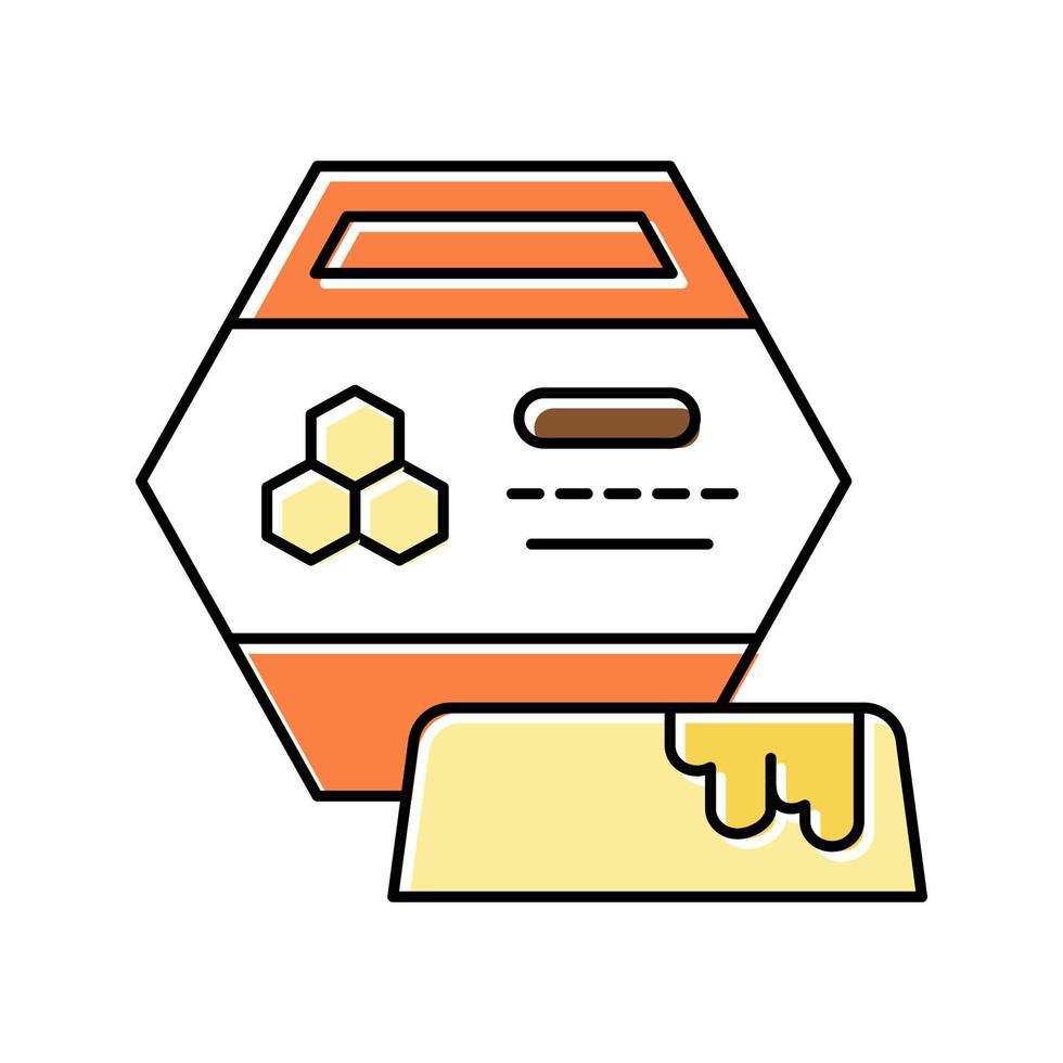 Ilustración de vector de icono de color de apicultura de embalaje de cera de abejas