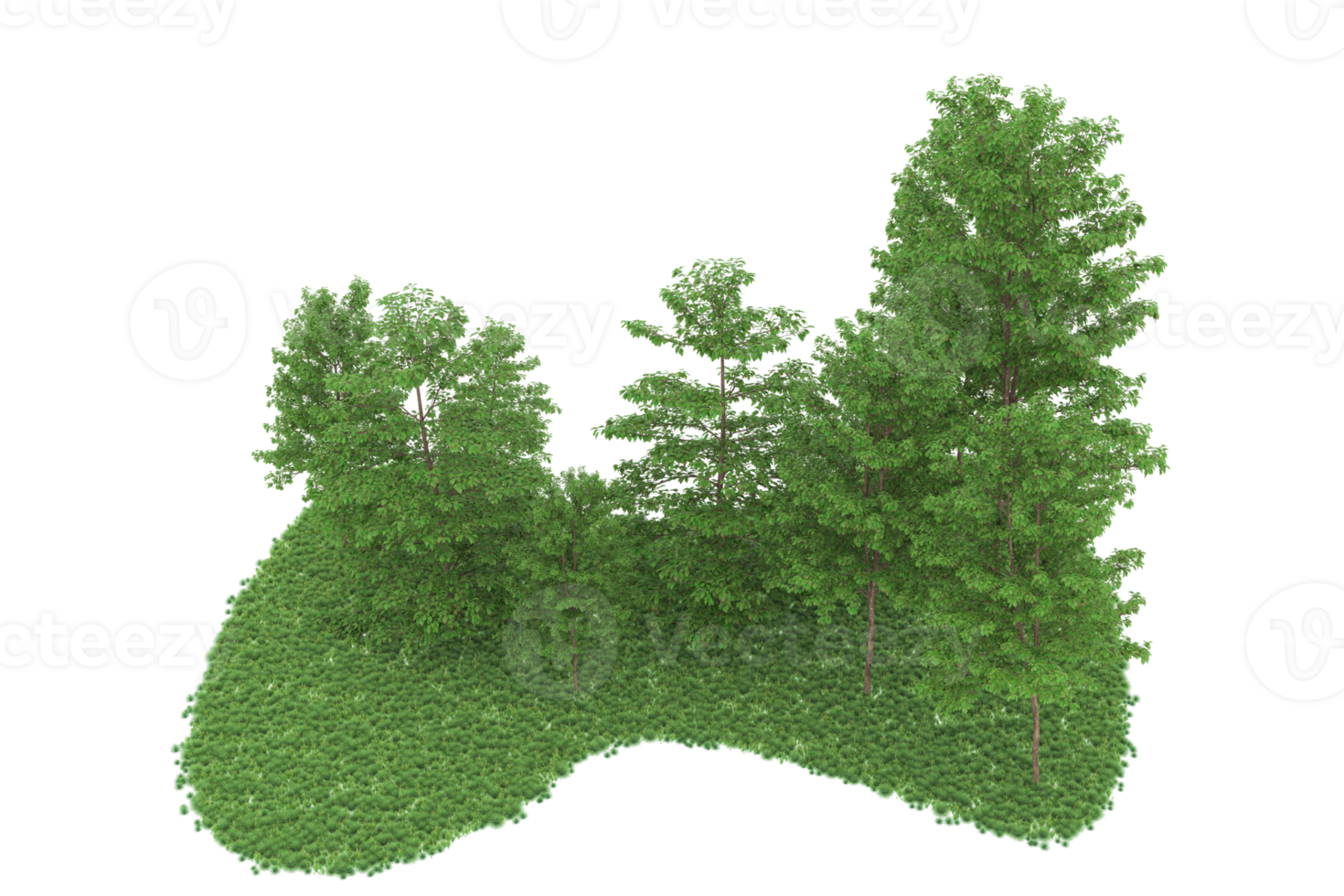 Realistic forest isolated on transparent background. 3d rendering - illustration png