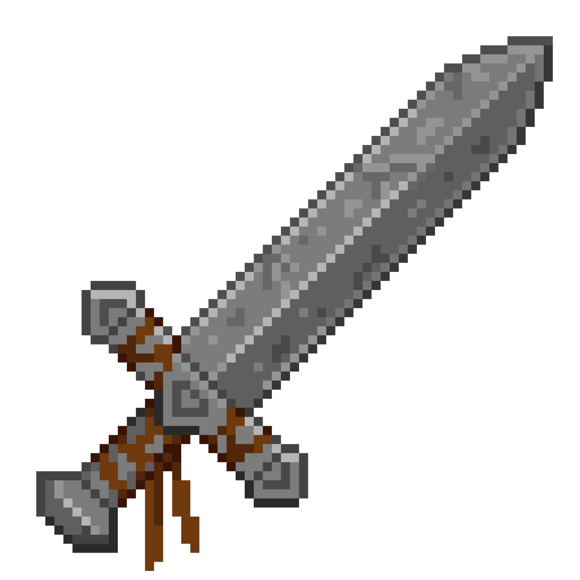 An 8 bit retro styled pixel art illustration of a stone sword. 19527033 PNG