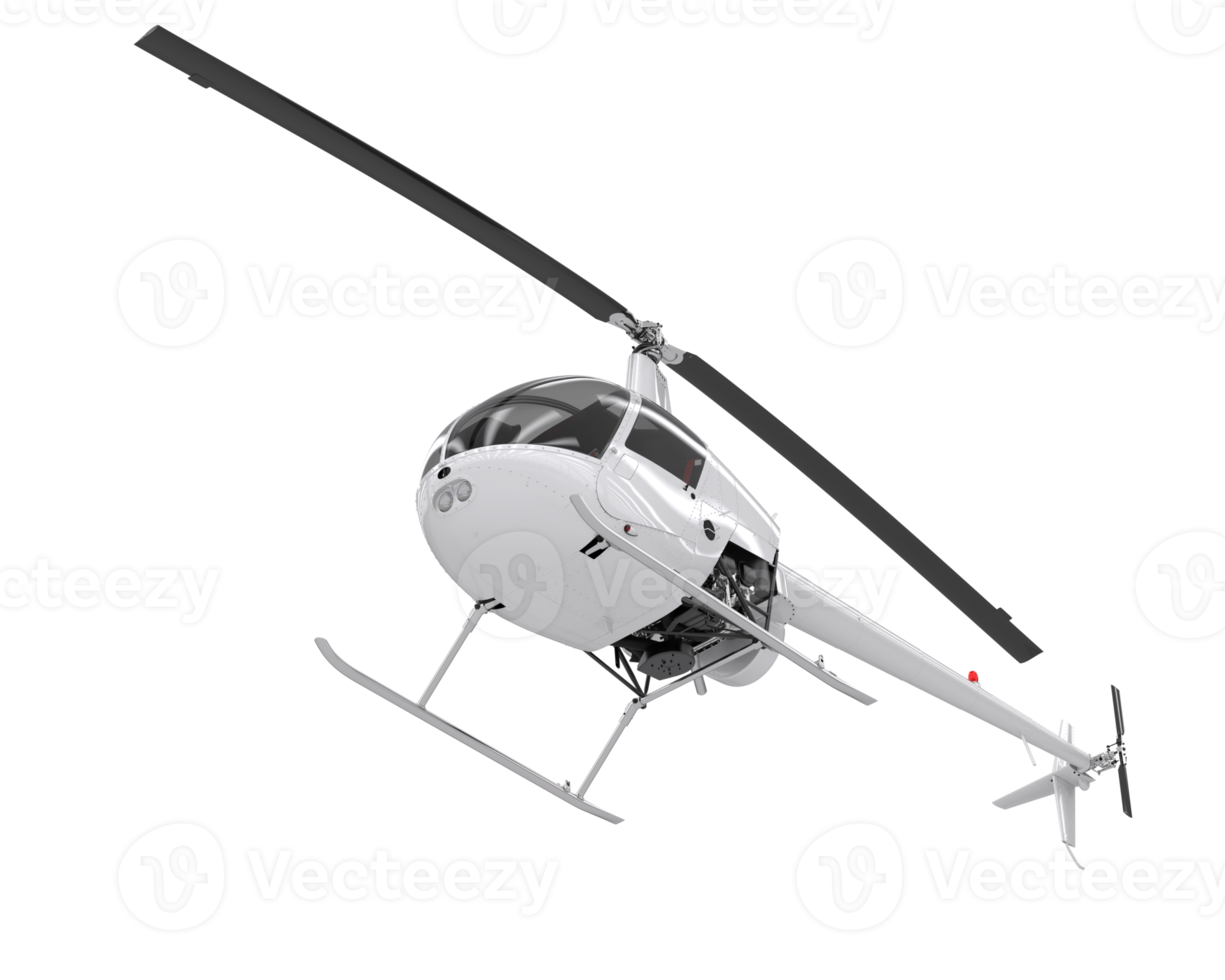 helicóptero aislado sobre fondo transparente. Representación 3d - ilustración png