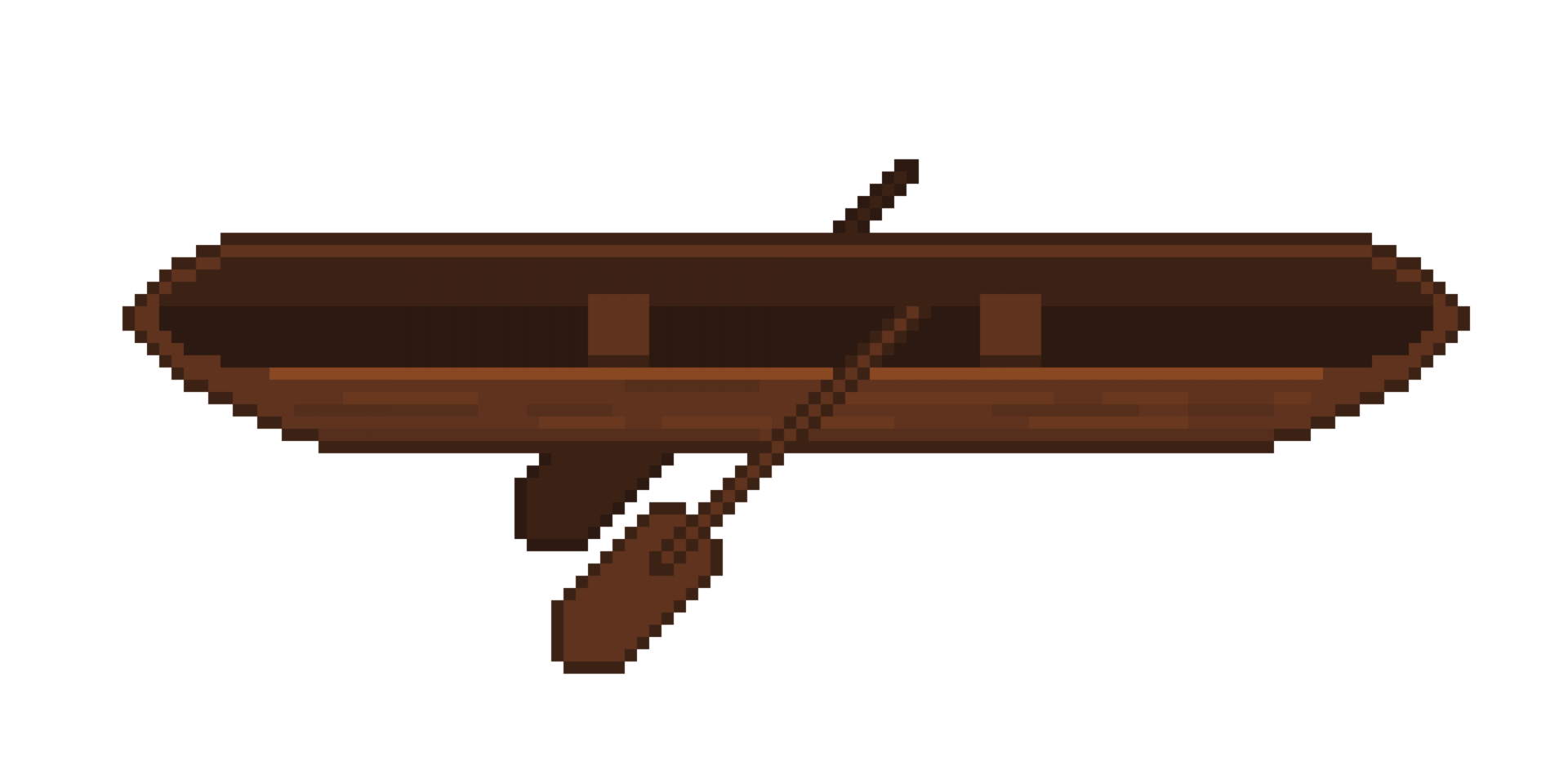 An 8 bit retro styled pixel art illustration of a canoe. png