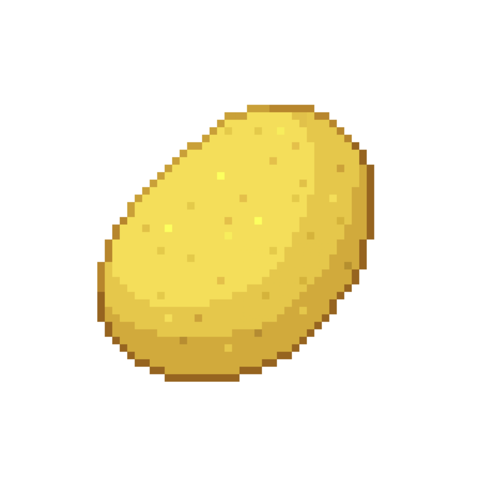 une illustration pixel art de style rétro 8 bits d'une pomme de terre. png
