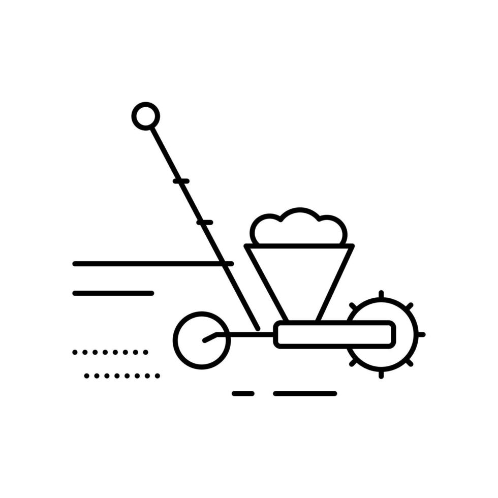 ilustración de vector de icono de línea de máquina de jardinería