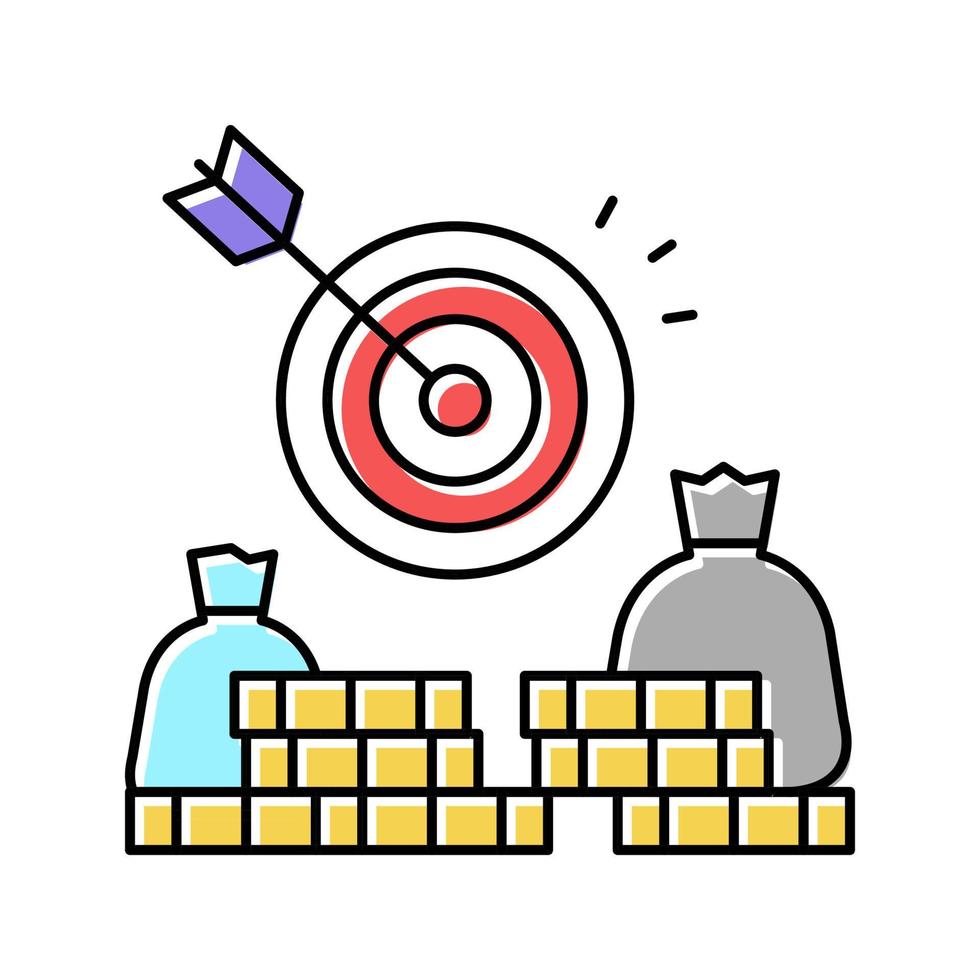 money earning target color icon vector illustration