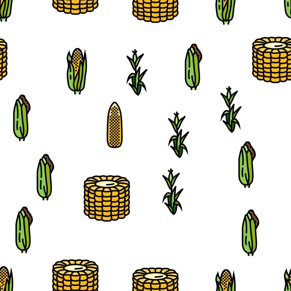 corn maize green, cob sweet vector seamless pattern