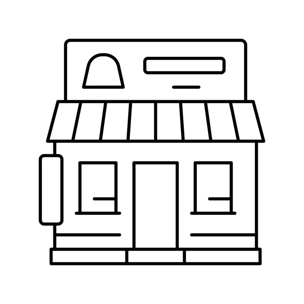 ilustración de vector de icono de línea de tienda de dulces