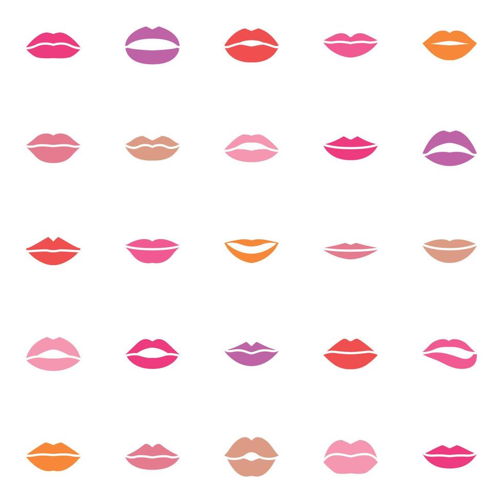 iconos de color plano para labios. vector