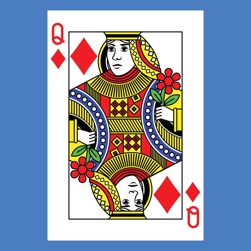 Flat color icon for poker card. vector