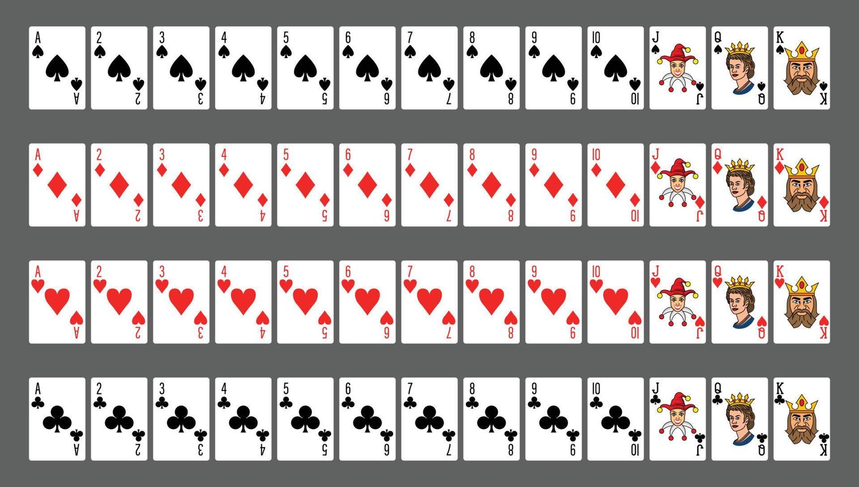 Flat color icons for poker cards. vector