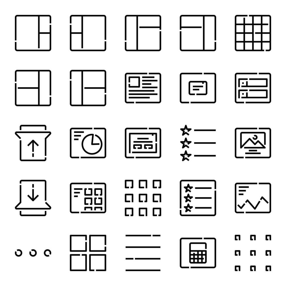 Outline icons for layout. vector