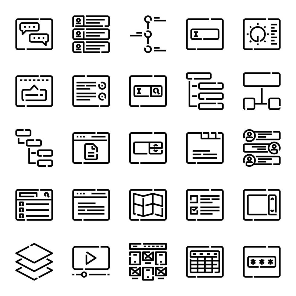 Outline icons for layout. vector