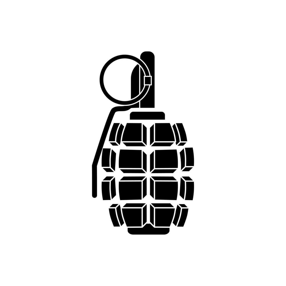 vector de icono de granada. signo de ilustración de explosión. símbolo de arma. logotipo del ejército.