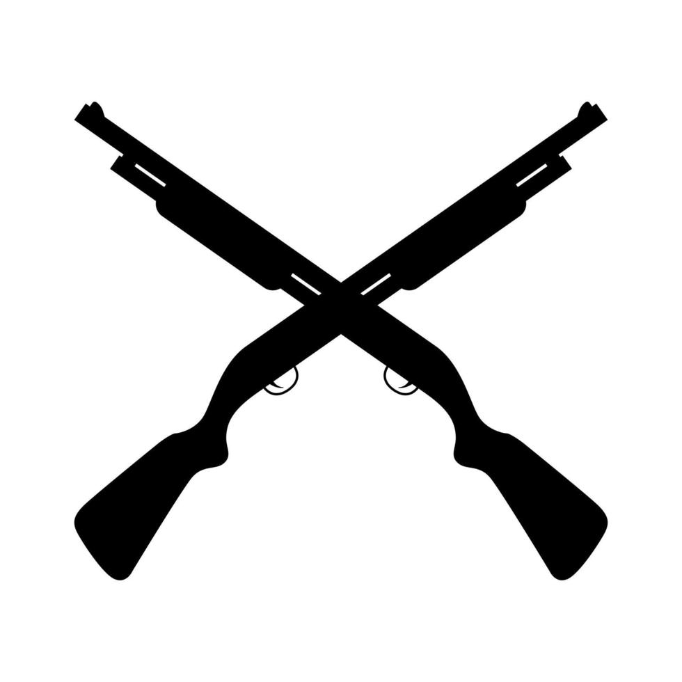 vector de icono de escopeta. signo de ilustración de rifle. símbolo de arma. logotipo de caza.