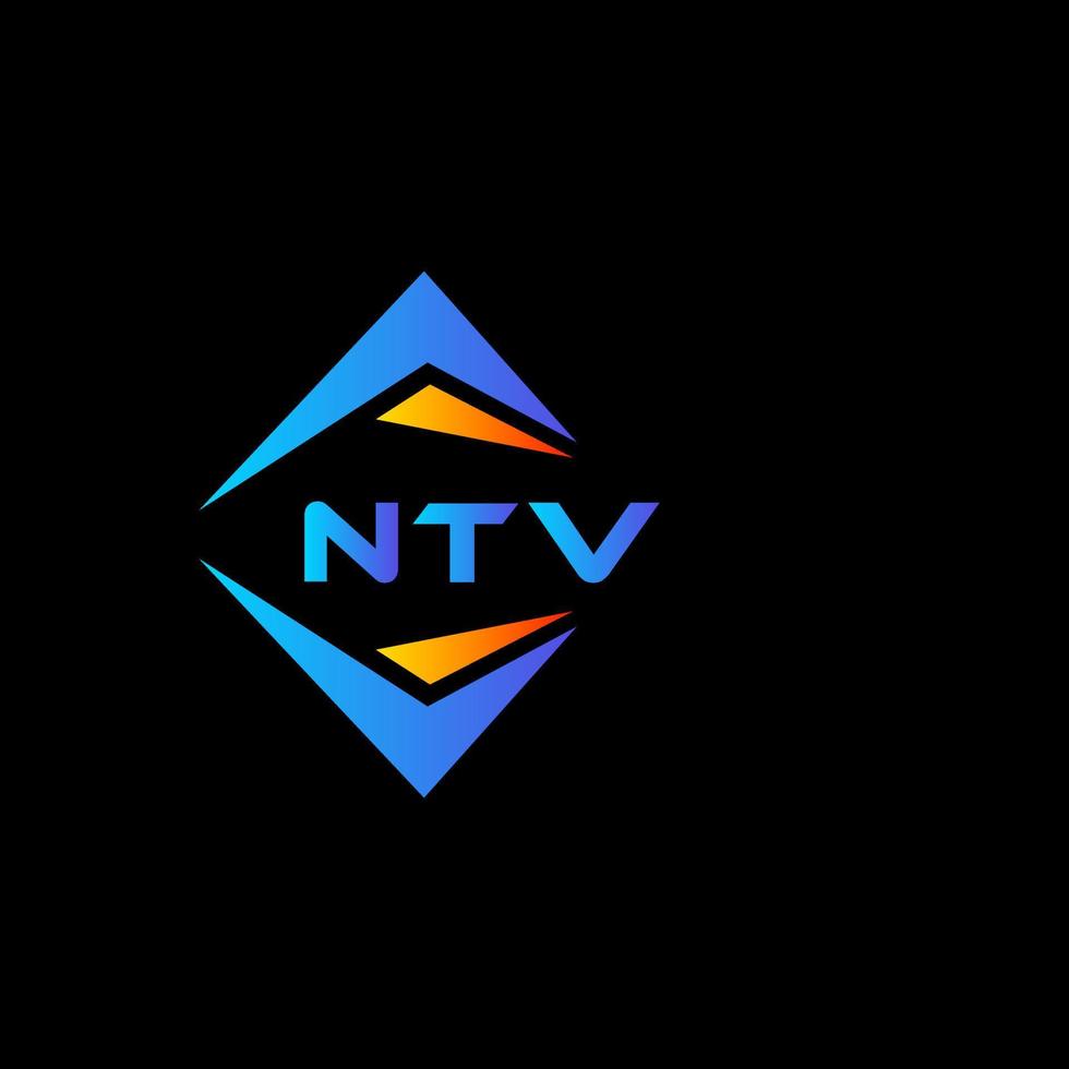 diseño de logotipo de tecnología abstracta ntv sobre fondo negro. concepto de logotipo de letra de iniciales creativas ntv. vector