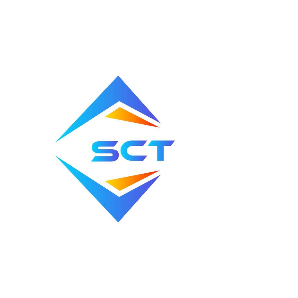 diseño de logotipo de tecnología abstracta sct sobre fondo blanco. concepto de logotipo de letra de iniciales creativas sct. vector