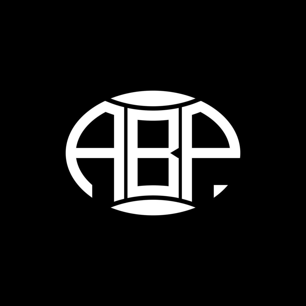 diseño de logotipo de círculo de monograma abstracto abp sobre fondo negro. logotipo de letra de iniciales creativas únicas de abp. vector