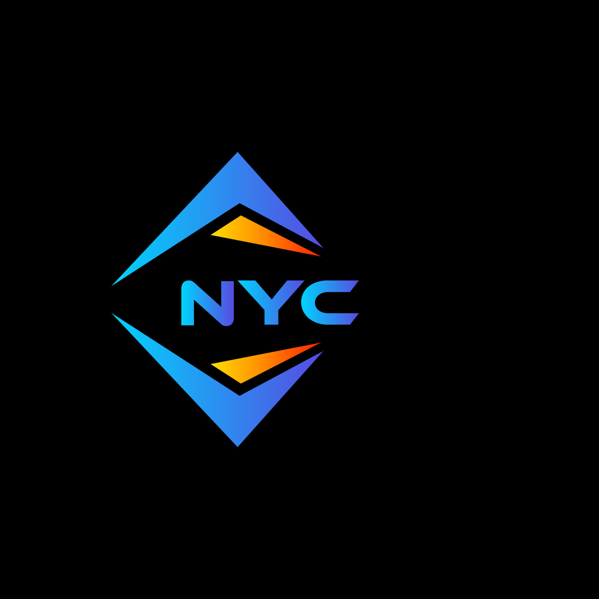 NYC abstract technology logo design on Black background NYC creative NYC abstract technology logo design on Black background NYC creative