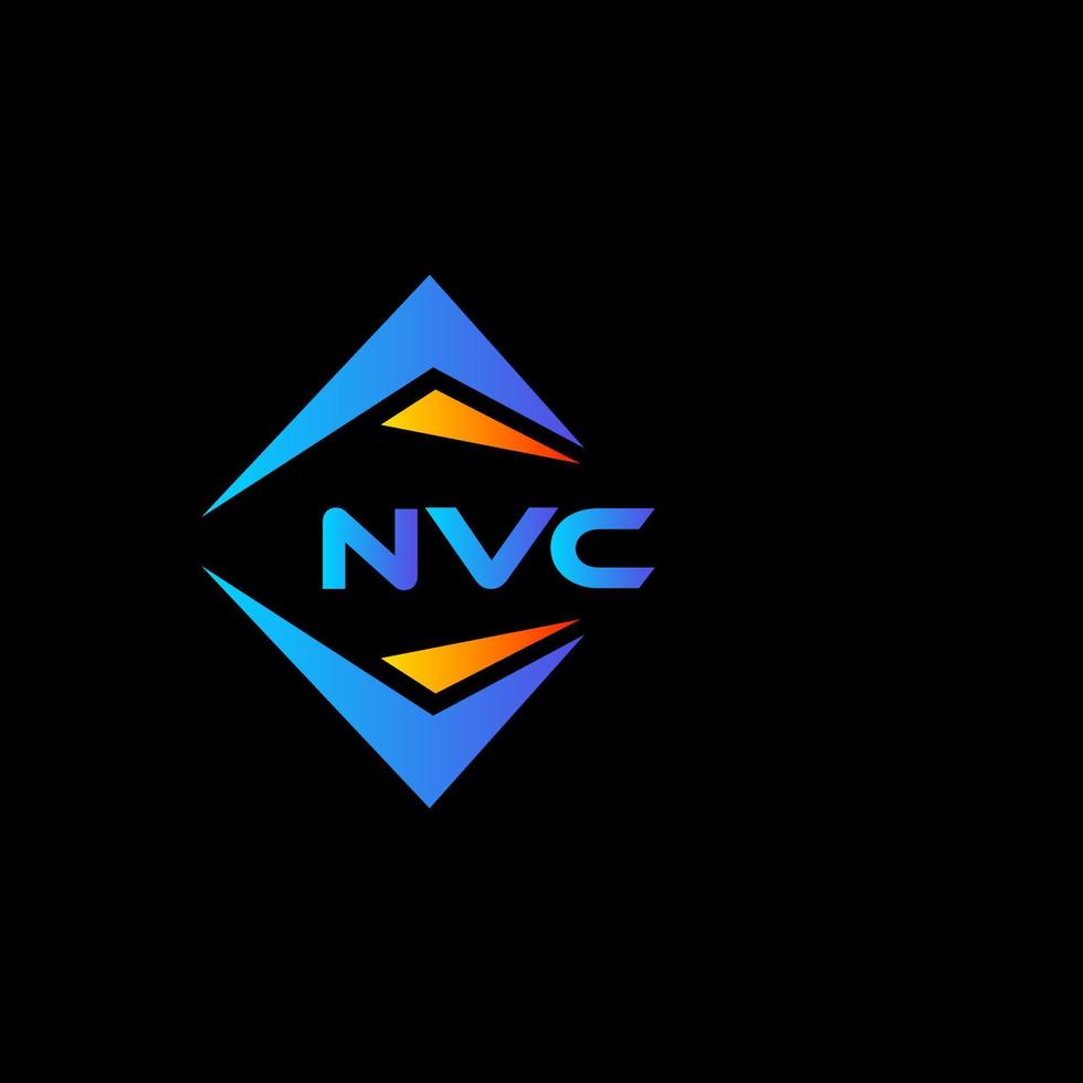 Diseño de logotipo de tecnología abstracta nvc sobre fondo negro. Concepto de logotipo de letra de iniciales creativas nvc. vector