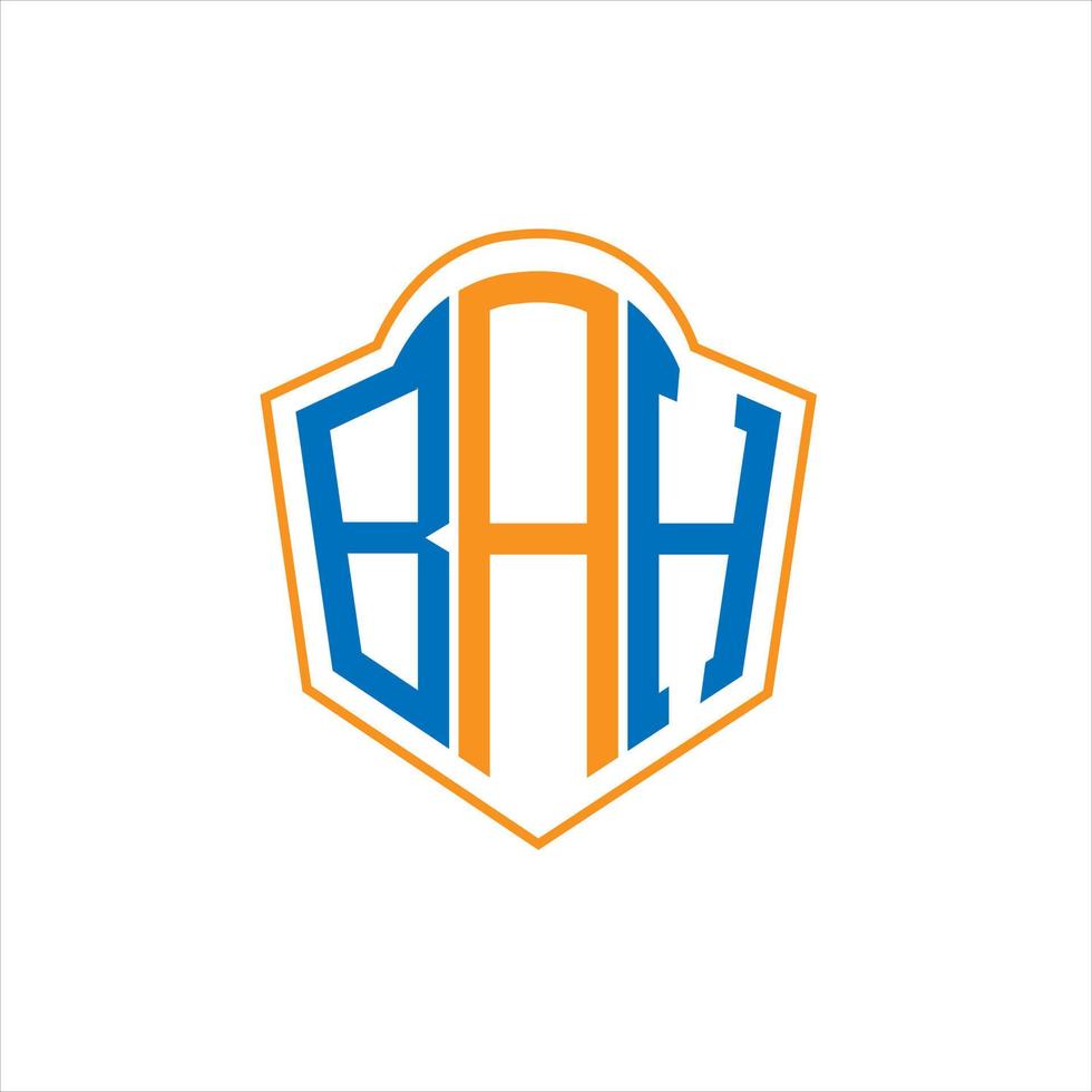 BAH abstract monogram shield logo design on white background. BAH creative initials letter logo. vector