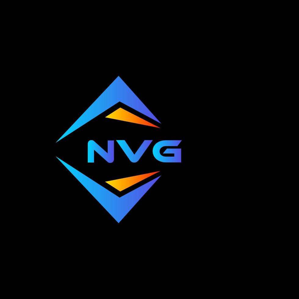 diseño de logotipo de tecnología abstracta nvg sobre fondo negro. concepto de logotipo de letra de iniciales creativas nvg. vector