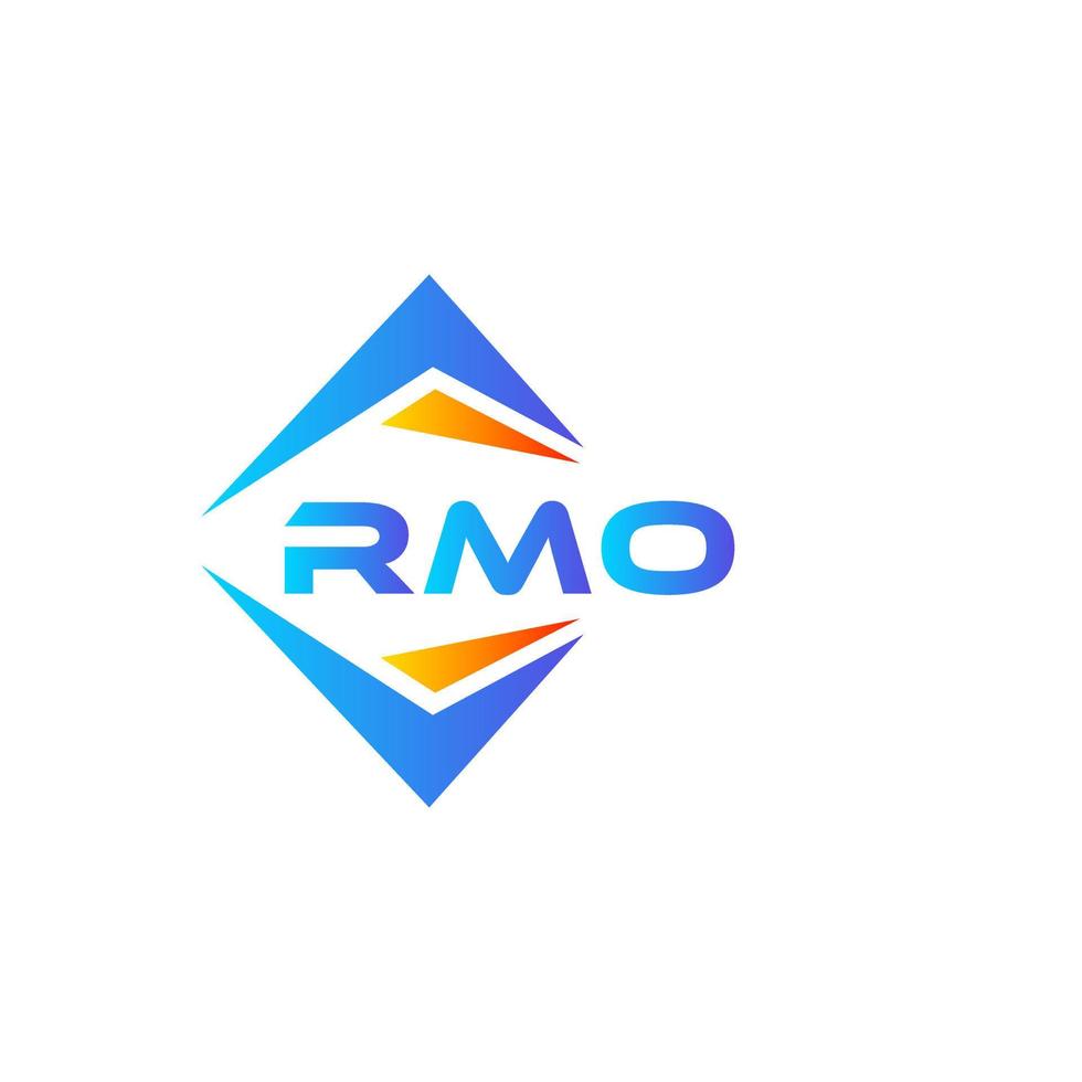 diseño de logotipo de tecnología abstracta rmo sobre fondo blanco. concepto de logotipo de letra de iniciales creativas rmo. vector