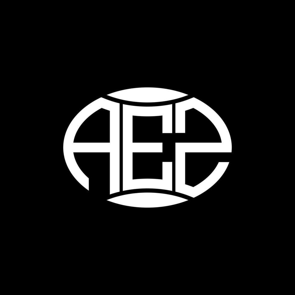 AEZ abstract monogram circle logo design on black background. AEZ Unique creative initials letter logo. vector