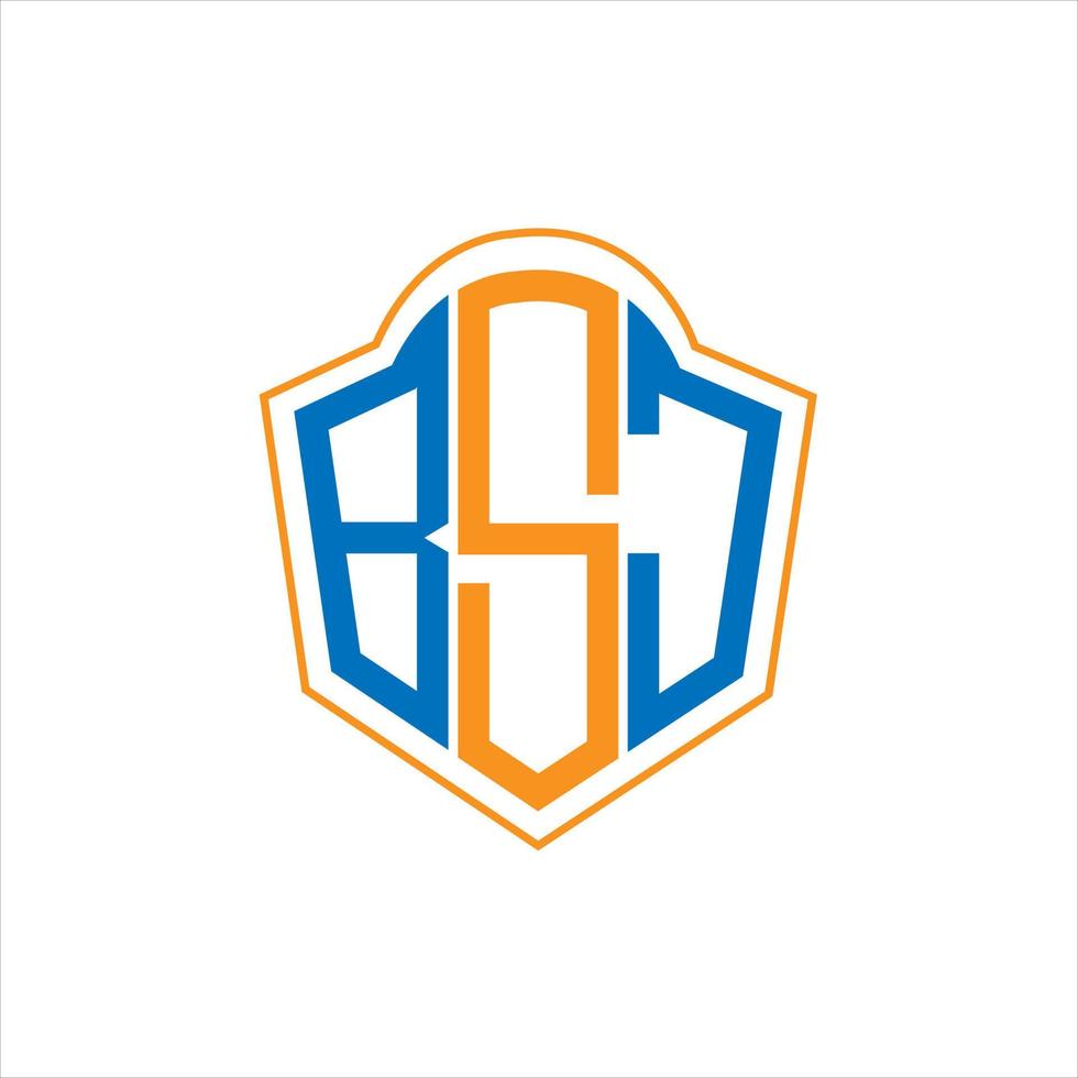 diseño de logotipo de escudo de monograma abstracto bsj sobre fondo blanco. logotipo de la letra de las iniciales creativas bsj. vector