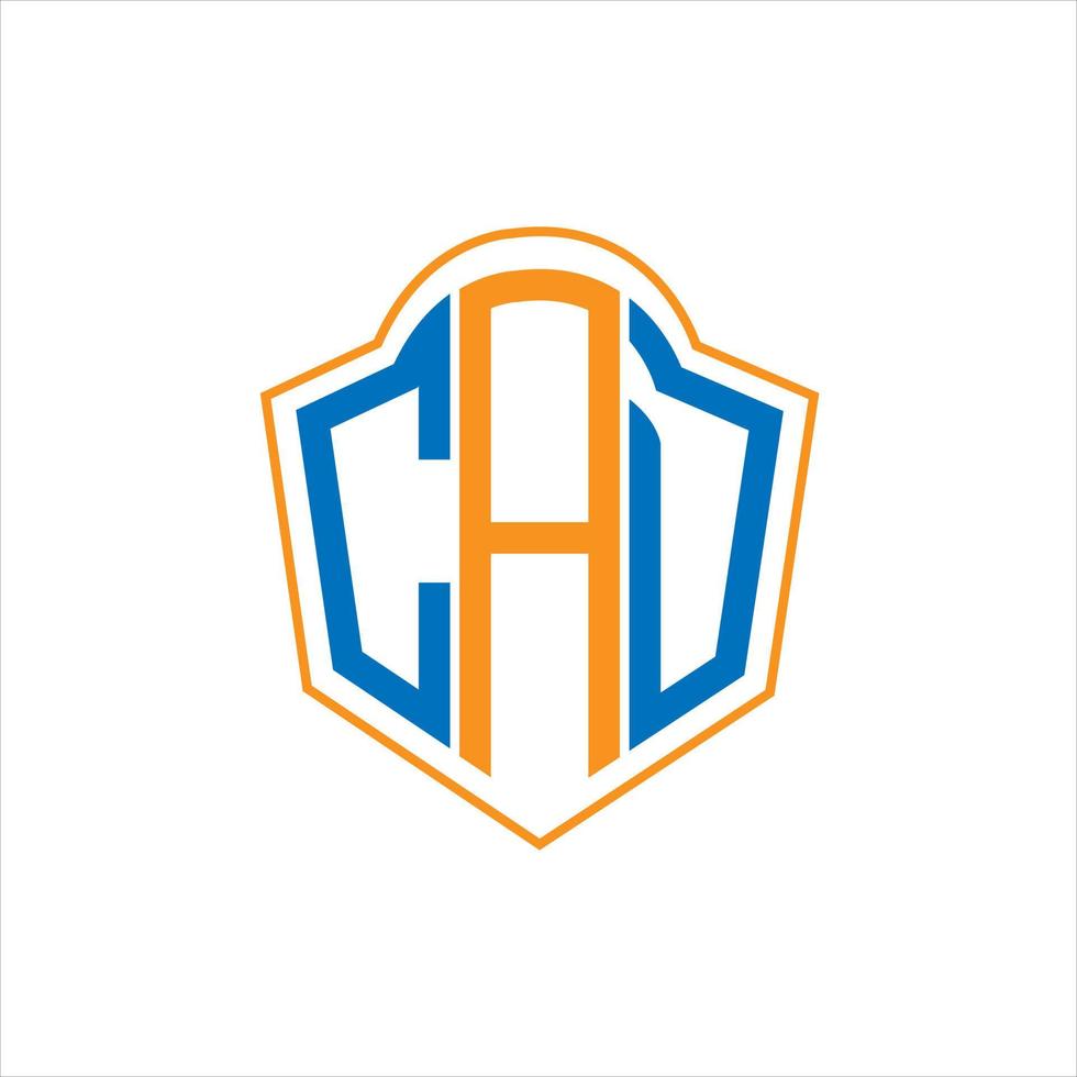 CAD abstract monogram shield logo design on white background. CAD creative initials letter logo. vector