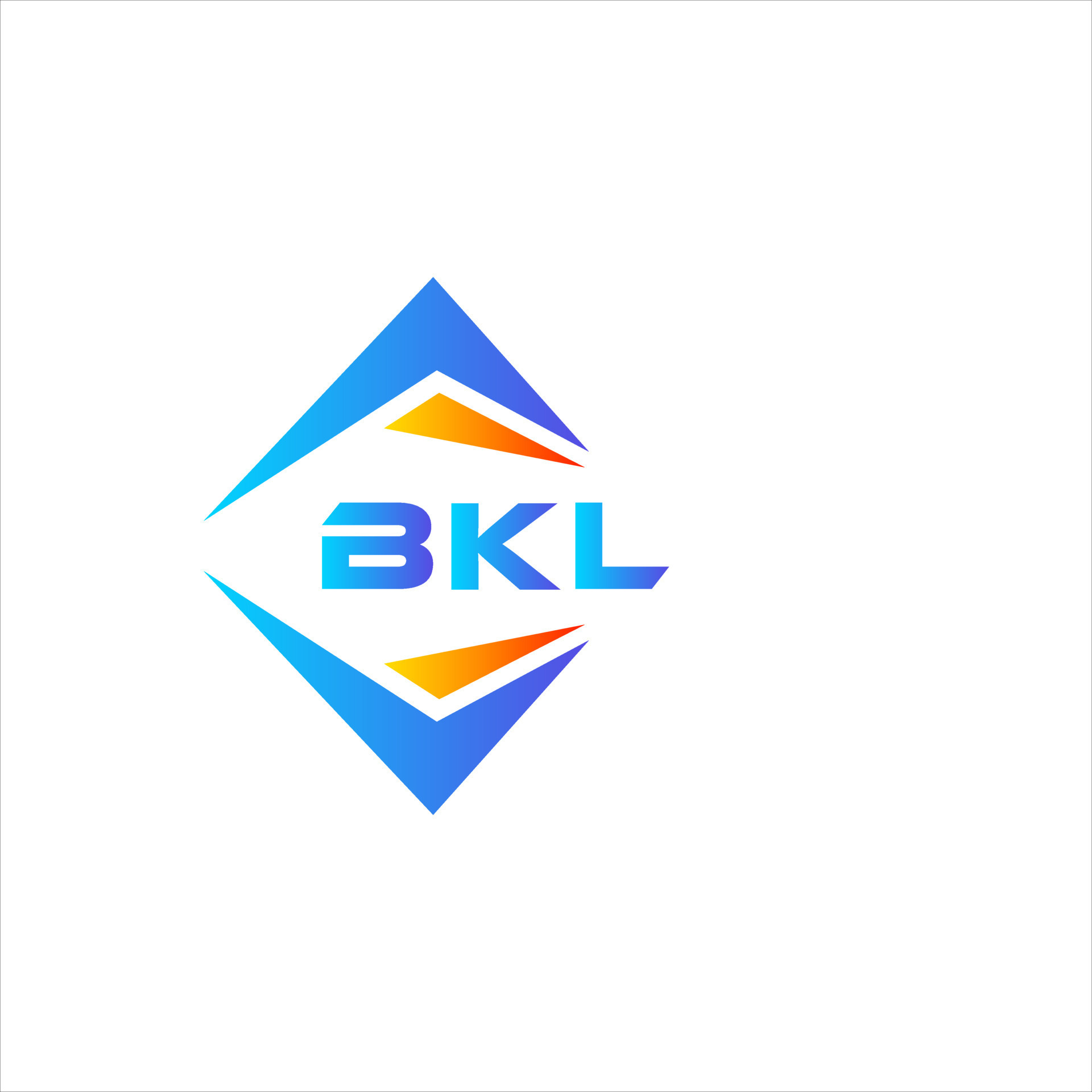 BKL abstract technology logo design on white background. BKL creative ...