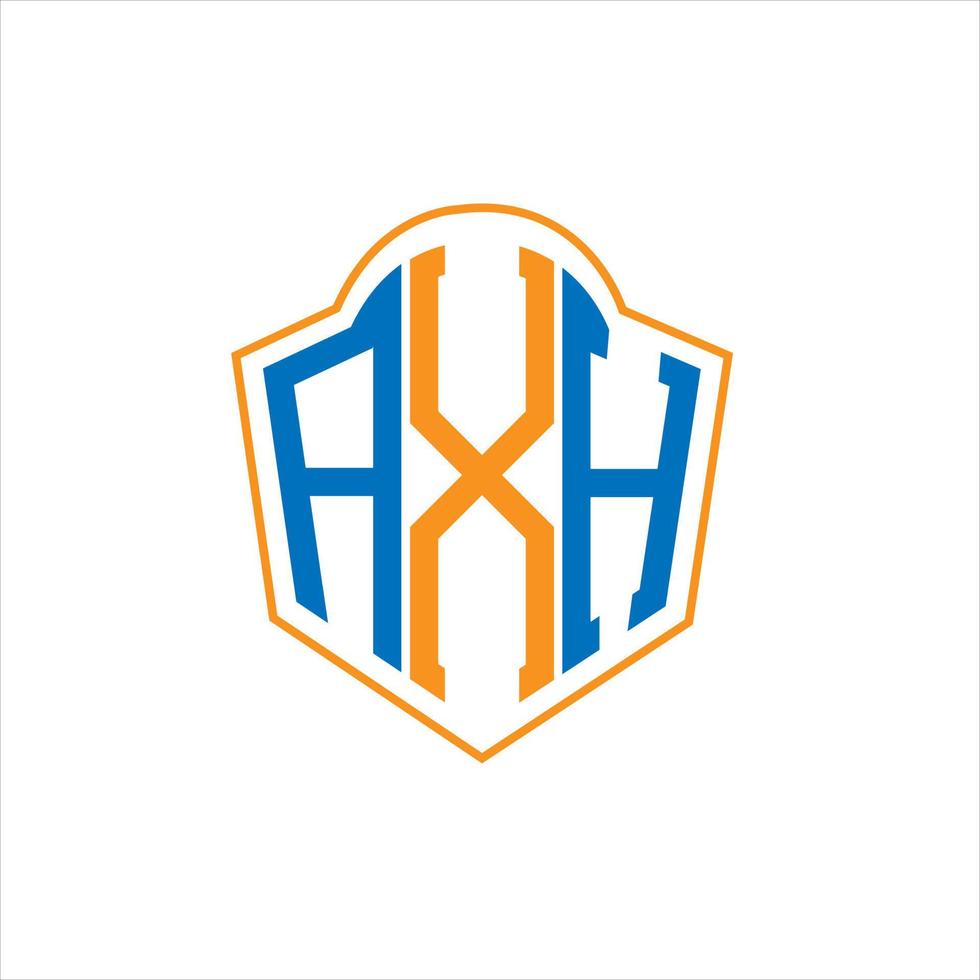 axh diseño de logotipo de escudo de monograma abstracto sobre fondo blanco. logotipo de la letra de las iniciales creativas axh. vector