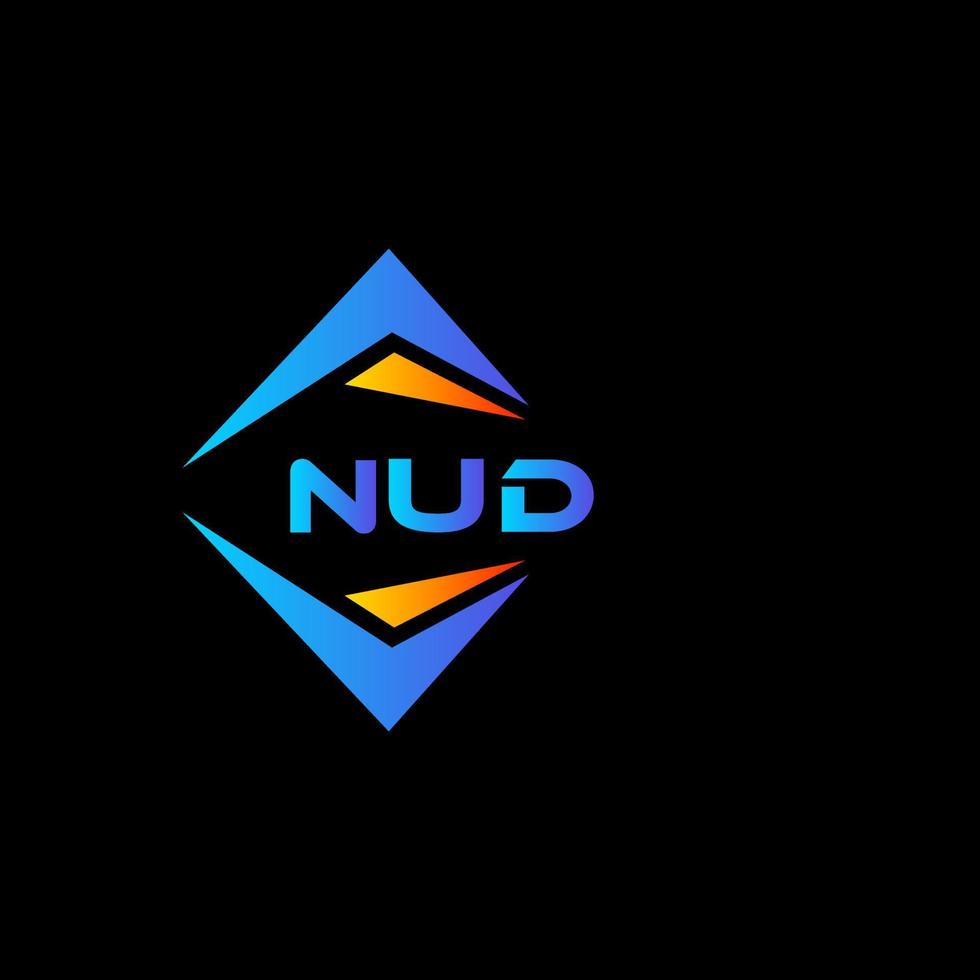 diseño de logotipo de tecnología abstracta nud sobre fondo negro. concepto de logotipo de letra de iniciales creativas nud. vector