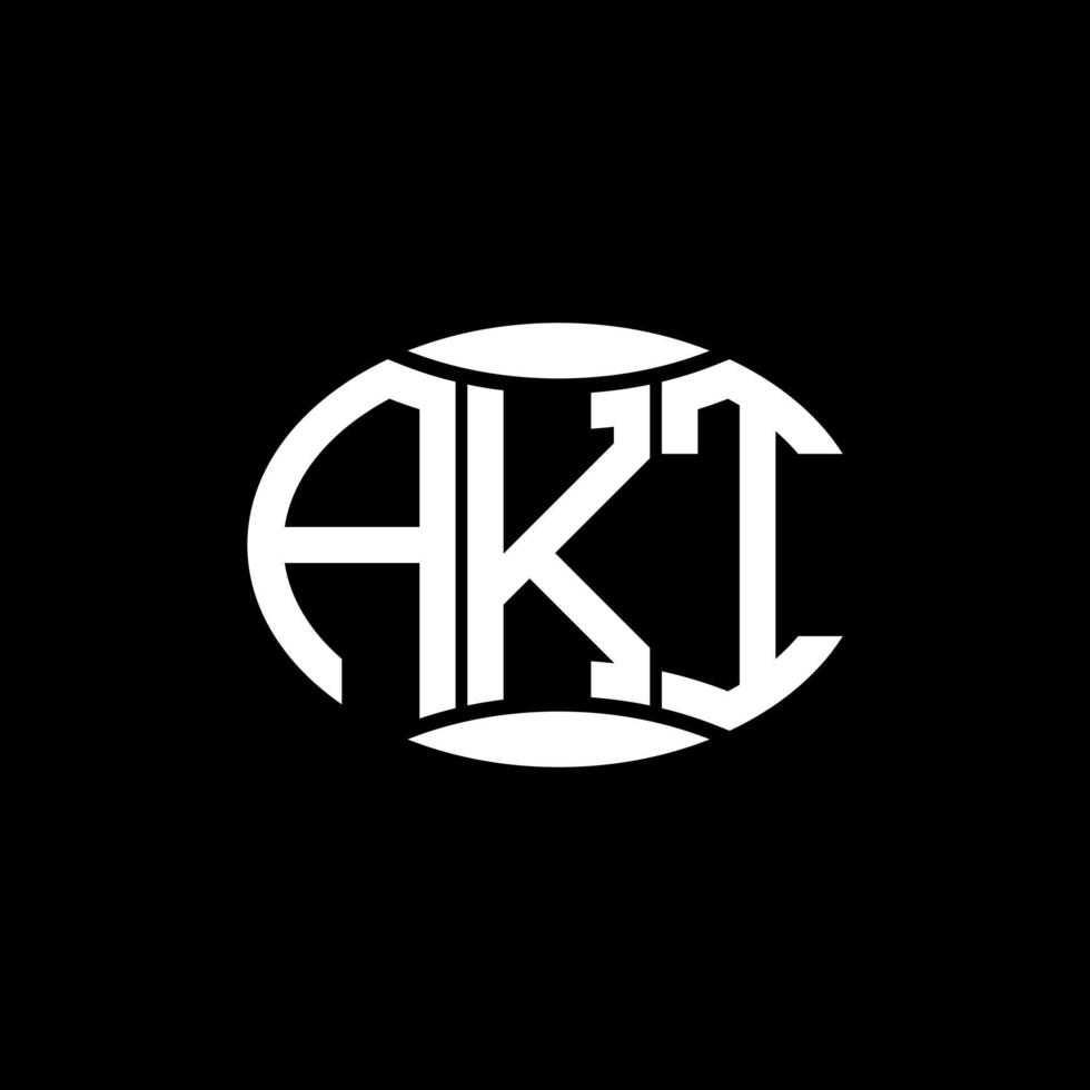 diseño de logotipo de círculo de monograma abstracto akt sobre fondo negro. logotipo de letra de iniciales creativas únicas akt. vector