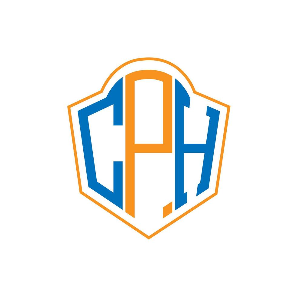 cph diseño de logotipo de escudo de monograma abstracto sobre fondo blanco. logotipo de la letra de las iniciales creativas cph. vector