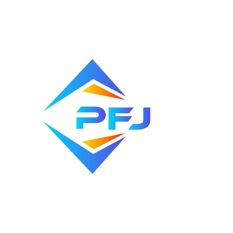 pfj diseño de logotipo de tecnología abstracta sobre fondo blanco. concepto de logotipo de letra de iniciales creativas pfj. vector
